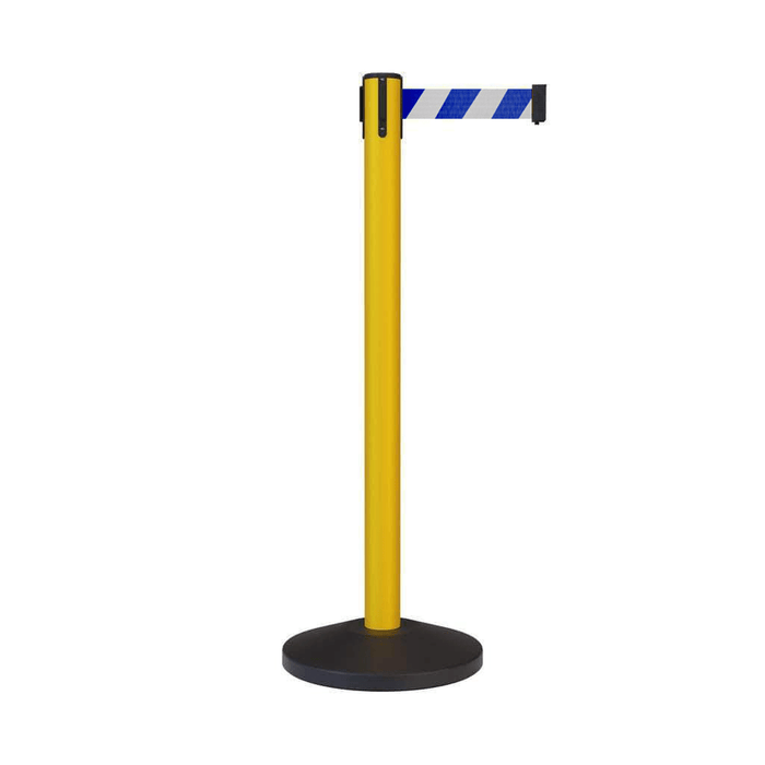 Safety Retractable Belt Barrier Stanchion, 10.5 Ft. Belt - CCW Series RBB - 100 - Crowd Control Warehouse
