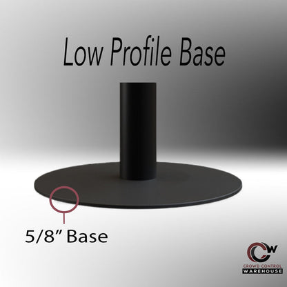Safety Retractable Belt Barrier Stanchion, Low Profile Steel Base, Orange Post, 14 or 16 Ft. Belt - Montour Line MSX650 - Crowd Control Warehouse
