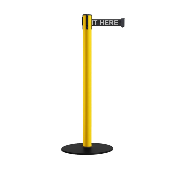 BLACK WITH "PLEASE WAIT HERE" WHITE LETTERS / YES WEATHER TREATED