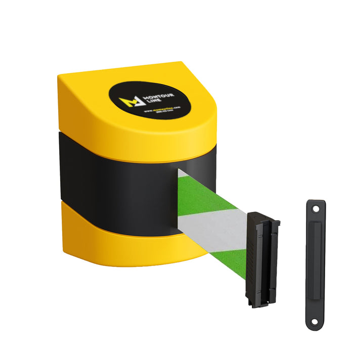 GREEN&WHITE DIAGONAL / MAGNETIC MOUNT / STANDARD BELT END WITH WALL RECEIVER