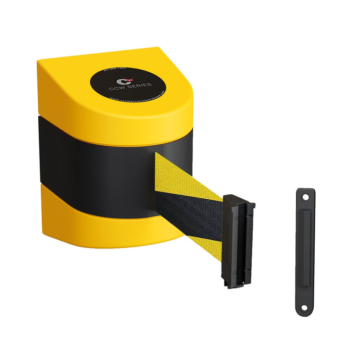 Black and Yellow Diagonal / STANDARD FIXED MOUNT / STANDARD BELT END WITH WALL RECEIVER