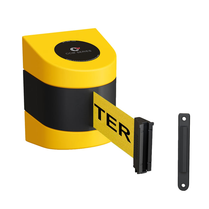 Yellow with "CAUTION - DO NOT ENTER" Black Letters / STANDARD FIXED MOUNT / STANDARD BELT END WITH WALL RECEIVER
