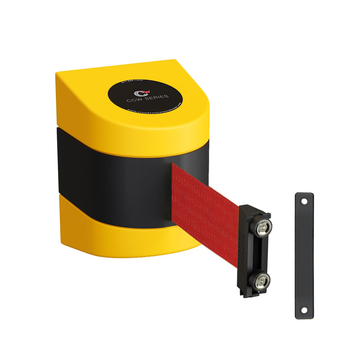 Safety Wall Mounted Fixed or Magnetic Wall Mount Belt Barrier, 30 Ft. Belt - Montour Line WMX160 - Crowd Control Warehouse