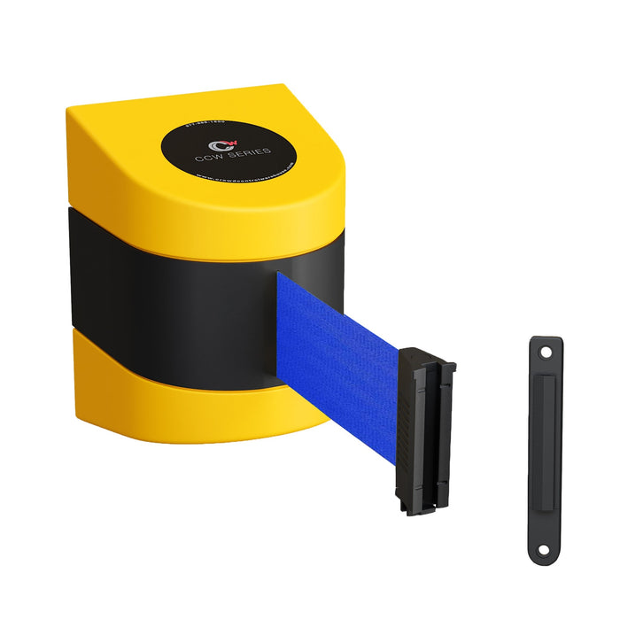 Safety Wall Mounted Fixed or Magnetic Wall Mount Belt Barrier, 30 Ft. Belt - Montour Line WMX160 - Crowd Control Warehouse
