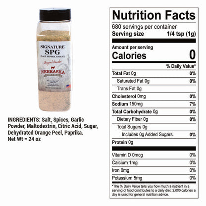 Salt, Pepper, Garlic Seasoning | 24 oz | Nebraska Star Beef