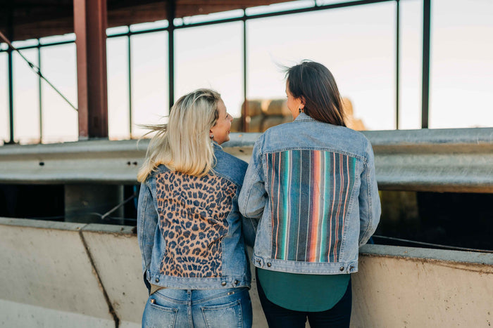 Sarah Clara Leopard Denim Jacket