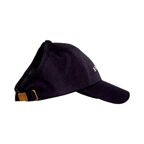 Satin Lined Backless Baseball Cap [Black Embossed] #FH53