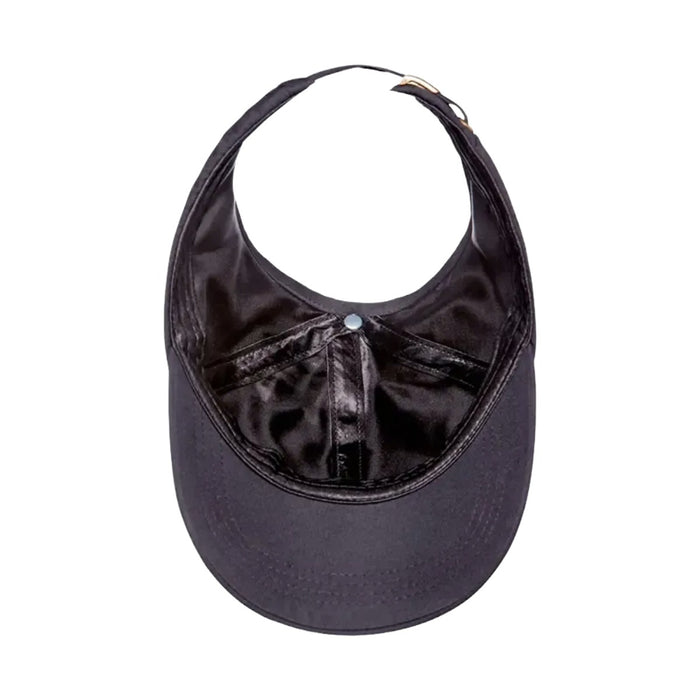 Satin Lined Backless Baseball Cap [Black Embossed] #FH53