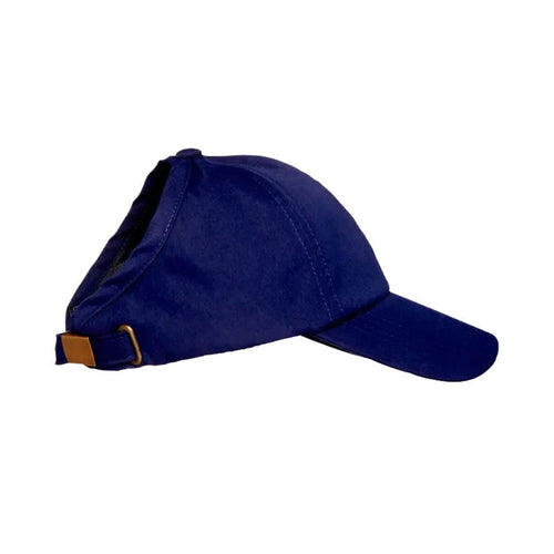 Satin Lined Backless Baseball Cap [Navy] #FH51