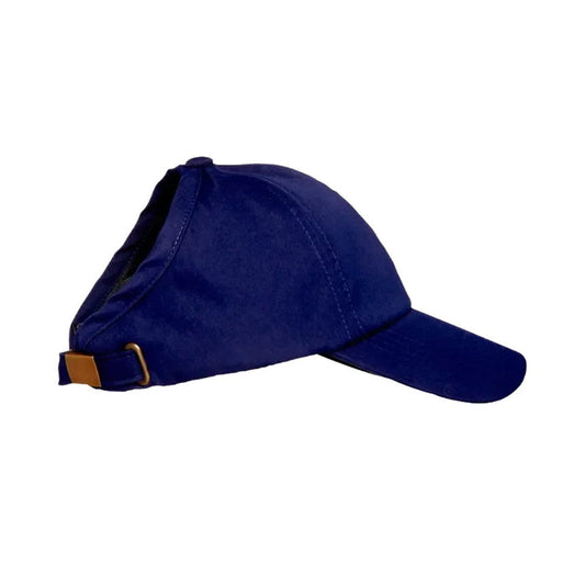 Satin Lined Backless Baseball Cap [Navy] #FH51