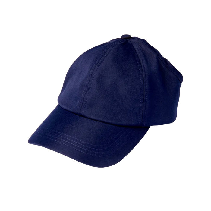 Satin Lined Backless Baseball Cap [Navy] #FH51