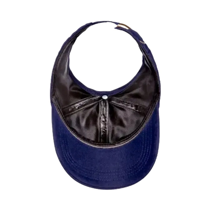 Satin Lined Backless Baseball Cap [Navy] #FH51