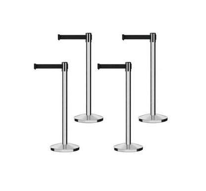 POLISHED STAINLESS STEEL POST AND BASE / BLACK