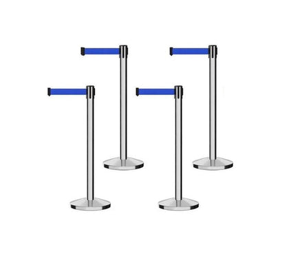 POLISHED STAINLESS STEEL POST AND BASE / BLUE