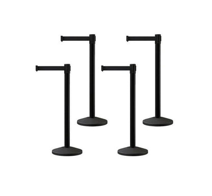Set of (4) CCW Series RBB - 100 Retractable Belt Barriers - 11 Ft. Belt - Crowd Control Warehouse