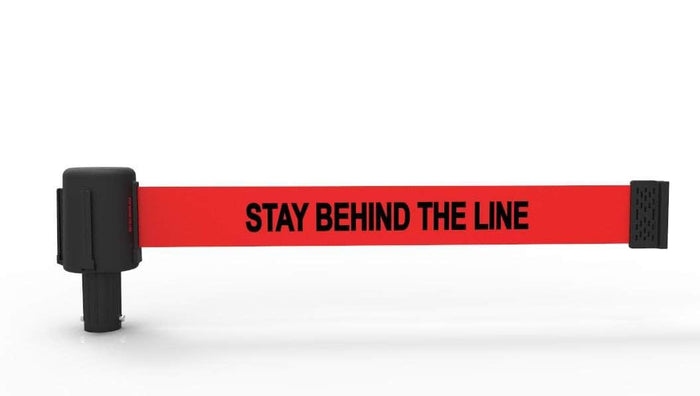 RED "STAY BEHIND LINE" BANNER