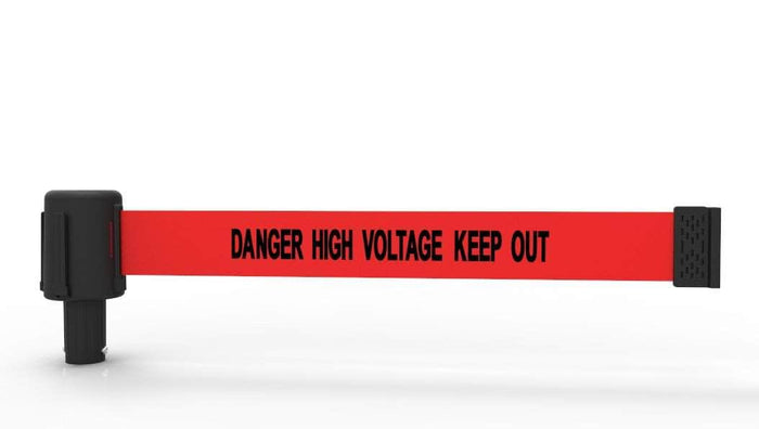 RED "DANGER HIGH VOLTAGE KEEP OUT" BANNER