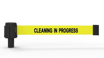 YELLOW "CLEANING IN PROGRESS" BANNER