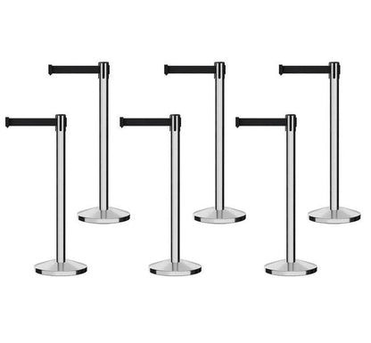POLISHED STAINLESS STEEL POST AND BASE / BLACK