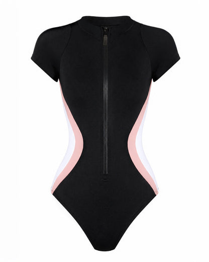 Outline image of Short Sleeve Surfy - Contour Black/Rose/White