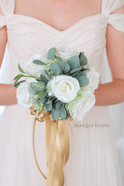 Silk Wedding Bouquet in all White - $170.00 | Westport Collection