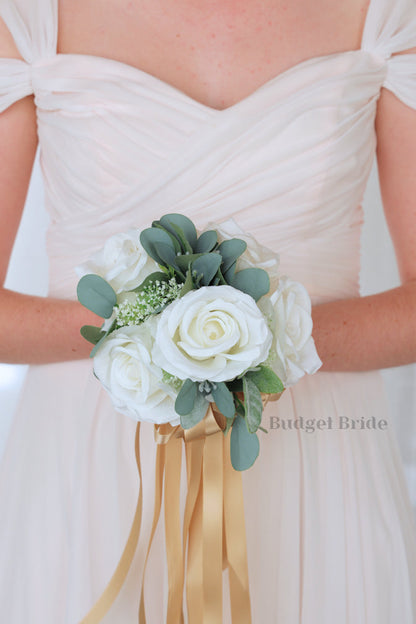 Silk Wedding Bouquet in all White - $170.00 | Westport Collection