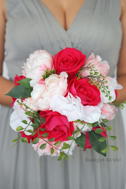 Silk Wedding Bouquet in Hot Pink - $170.00 | Dorothy Collection