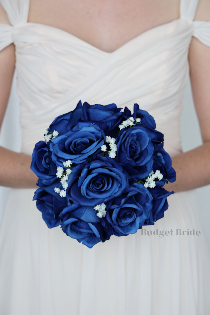 Silk Wedding Bouquet in Royal Blue - $58.50 | Alec Collection