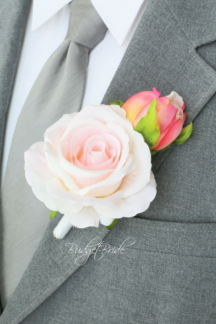 Silk Wedding Bouquet with Pink Peonies - $39.50 | Romance Collection