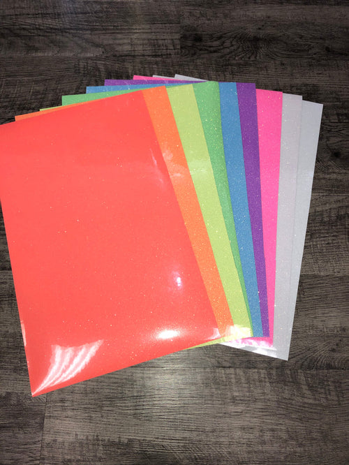 Siser Neon & White Glitter HTV- 10ft