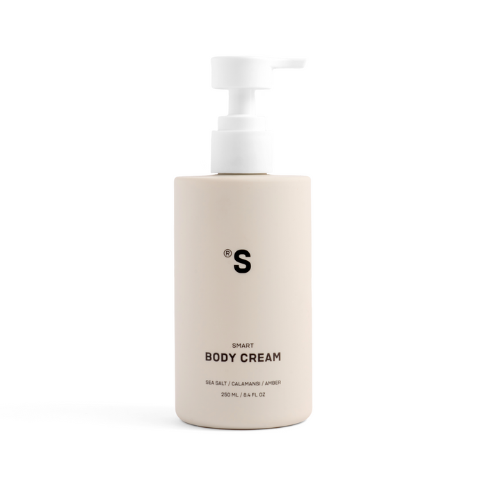 Sister's Aroma Smart Body Cream Sea Salt bottle with pump on a white background
