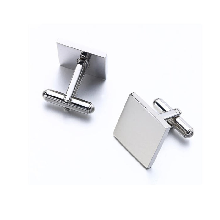 Sleek Square Stainless Steel Cufflinks – Timeless Elegance with a Modern Edge