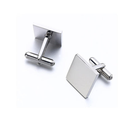 Sleek Square Stainless Steel Cufflinks – Timeless Elegance with a Modern Edge