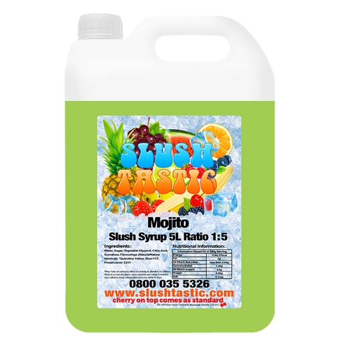 Corporate Vending Slush Syrup 5L Bottle Slushtastic Slush Syrup Mojito