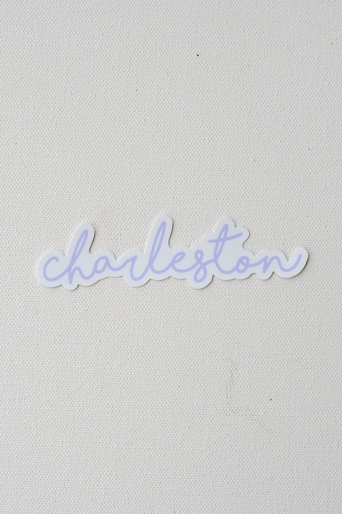 Small Charleston Script Sticker in lavender