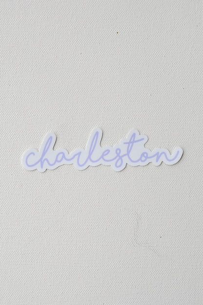 Small Charleston Script Sticker in lavender