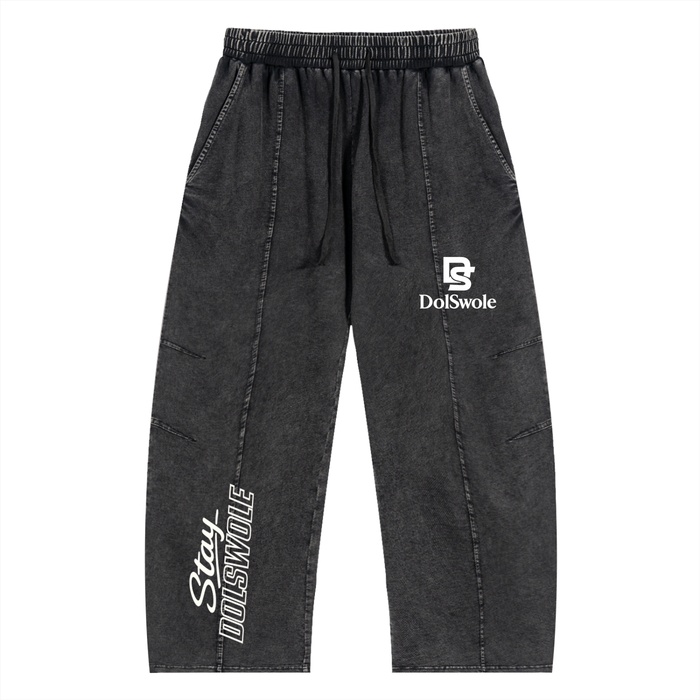 Snow Wash Drawstring Cotton Pants