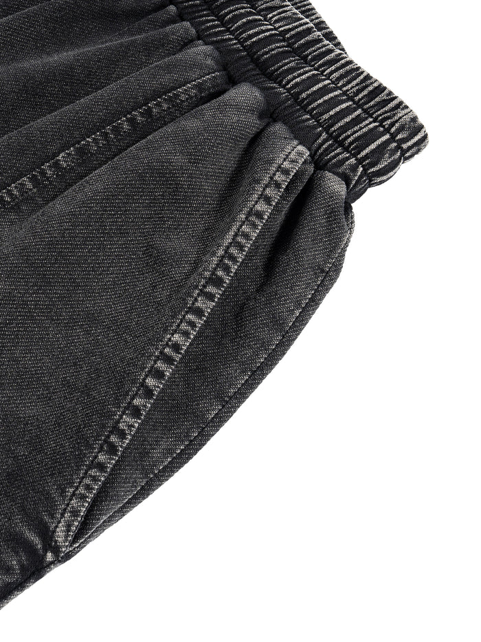 Snow Wash Drawstring Cotton Pants