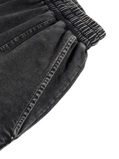 Snow Wash Drawstring Cotton Pants