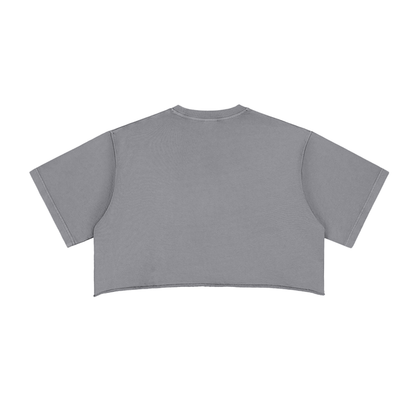 Snow Washed Raw Edge Crop Top
