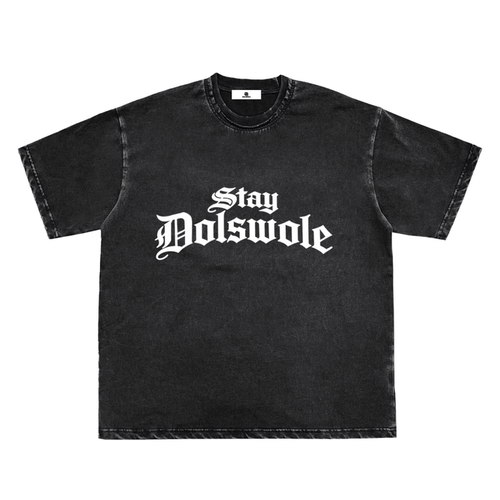 Snow Washed Raw-Edge Neckline T-Shirt