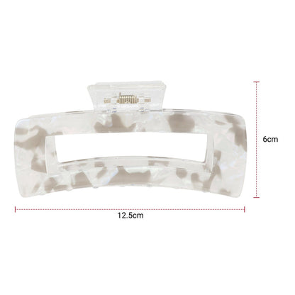 Sol Marble Rectangle Claw Clip XL - ikatehouse