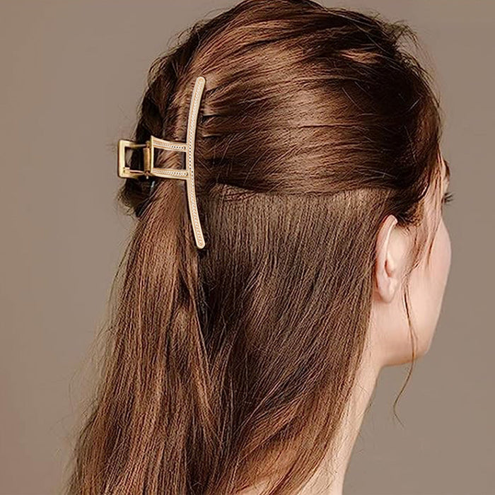 Sol Metal Lines Claw Clip - ikatehouse
