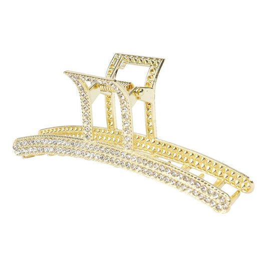 Sol Rhinestone Metal Lines Claw Clip - ikatehouse