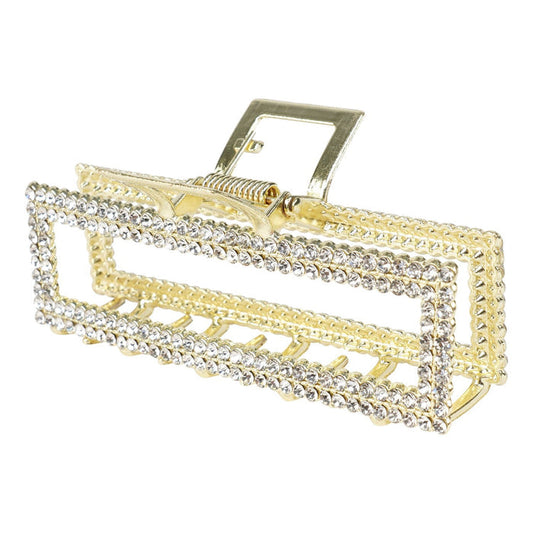 Sol Rhinestone Metal Rectangle Claw Clip - ikatehouse