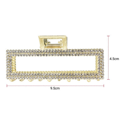 Sol Rhinestone Metal Rectangle Claw Clip - ikatehouse