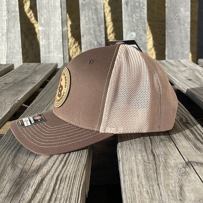 Southern Bred Apparel Company Natural Leather Logo Patch Richardson 112PL R-Flex Cap (2 Colors)