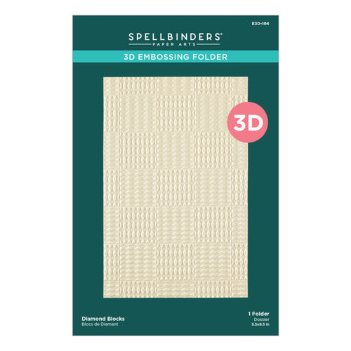 Spellbinders - 3D Embossing - Diamond Blocks. Approximate Size: 8.5" x 5.5". Available at Embellish Away in Bowmanville Ontario Canada.