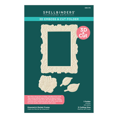 Spellbinders - 3D Embossing & Cut Folder - Greenwich Market Frame. Available at Embellish Away in Bowmanville Ontario Canada.