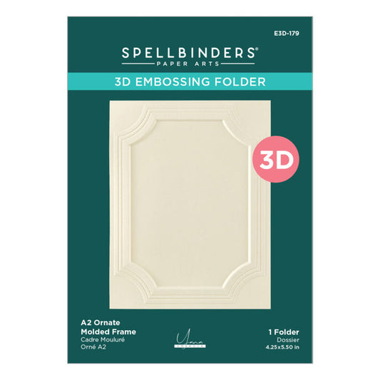Spellbinders - 3D Embossing Folder - A2 - Ornate Molded Frame. Available at Embellish Away in Bowmanville Ontario Canada.
